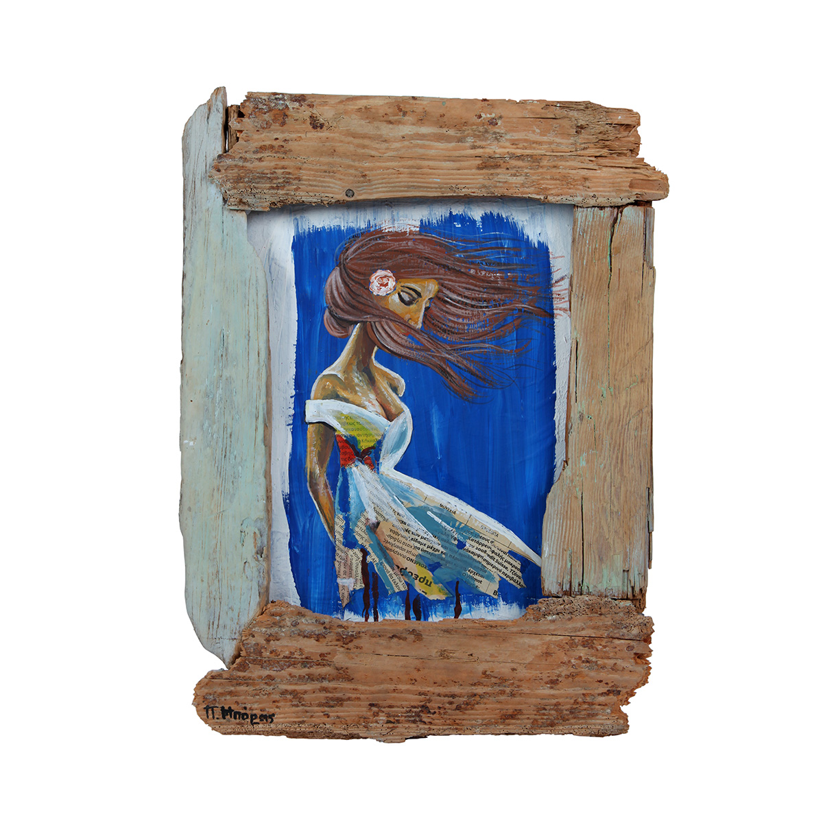 Επίτοιχο κάδρο με θαλασσόξυλα"κοπέλα",Gallery Orion